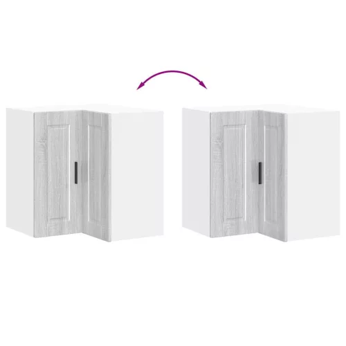  Porto szürke sonoma színű szerelt fa konyhai fali sarokszekrény