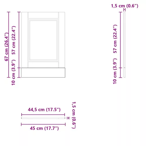  mosogatógép panel Porto" Beton szürke 45x1,5x67 cm Mérnöki fa"
