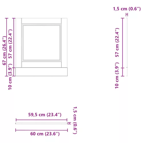  mosogatógép panel Porto magasfényű fehér 60x1,5x67 cm gépi fa