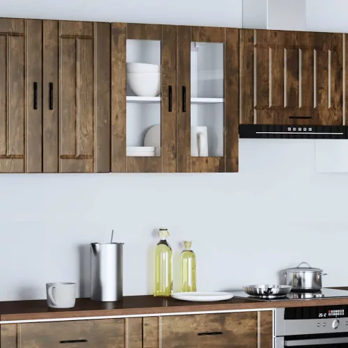  Konyhai fali szekrény üvegajtóval Porto" Füstölt tölgyfa"