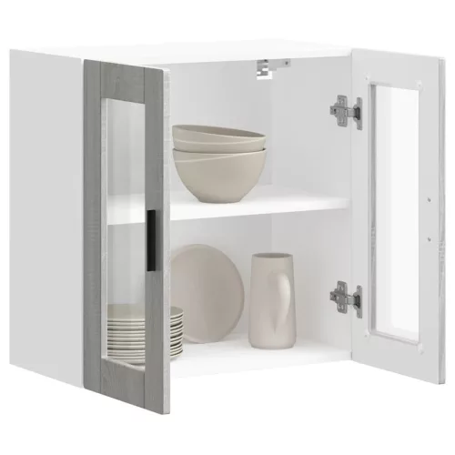  Konyhai fali szekrény üvegajtóval Porto" Szürke Sonoma"