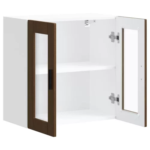  Konyhai fali szekrény üvegajtóval Porto" Barna tölgyfa"