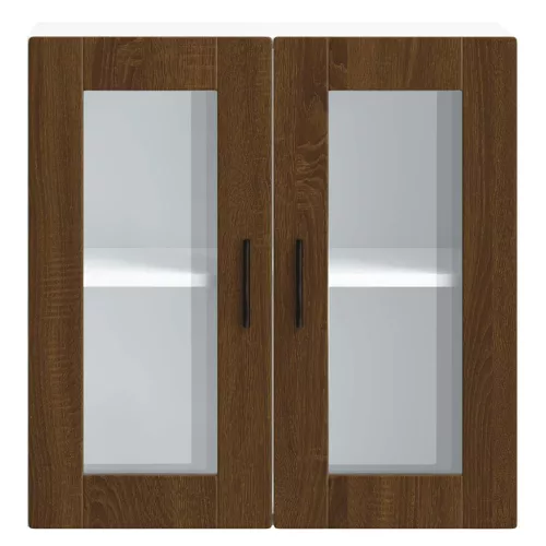  Konyhai fali szekrény üvegajtóval Porto" Barna tölgyfa"