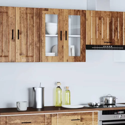  Konyhai fali szekrény üvegajtóval Porto" Régi fa"