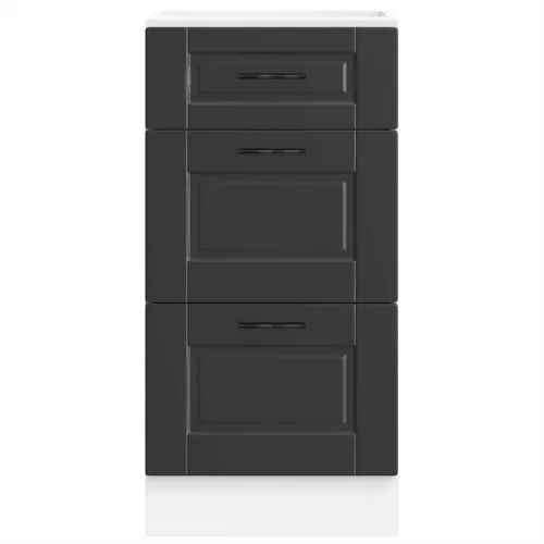  Porto fekete szerelt fa konyhai alapszekrény