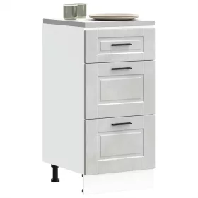  Porto betonszürke szerelt fa konyhai alapszekrény