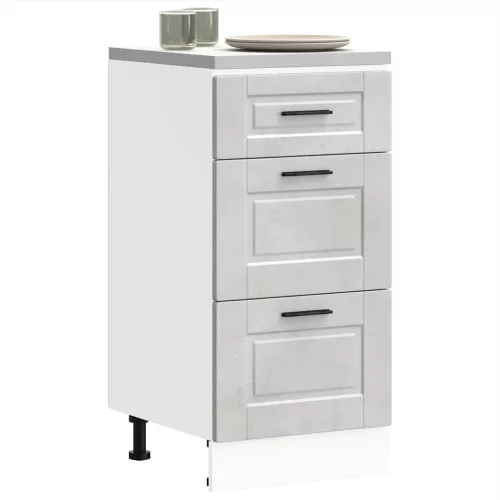  Porto betonszürke szerelt fa konyhai alapszekrény