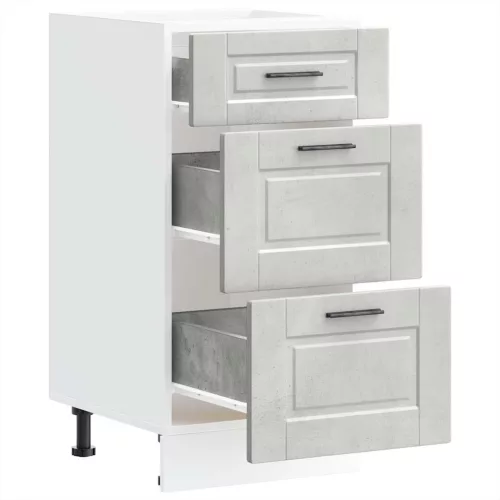  Porto betonszürke szerelt fa konyhai alapszekrény