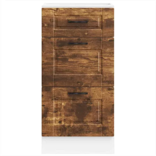  Porto füstös tölgy színű szerelt fa konyhai alapszekrény