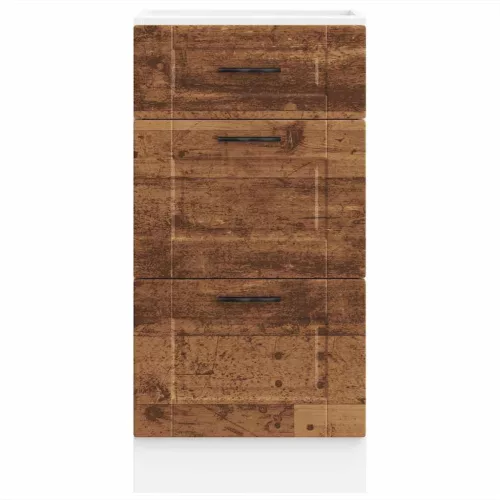  Porto antik fa színű szerelt fa konyhai alapszekrény