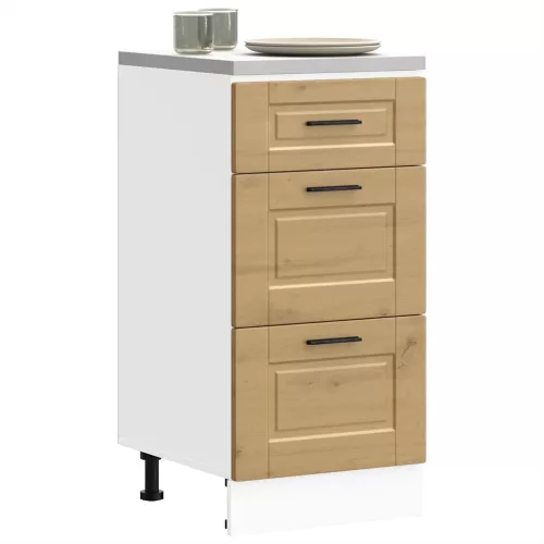  Porto kézműves tölgy színű szerelt fa konyhai alapszekrény