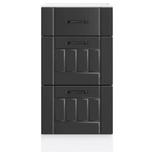  Konyhai alsó szekrény Lucca fekete szerelt fa