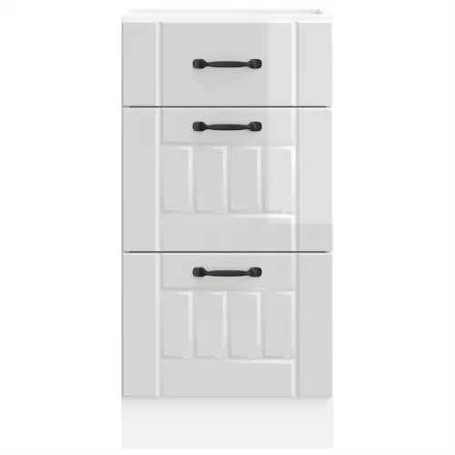  Konyhai alsó szekrény Lucca magasfényű fehér szerelt fa