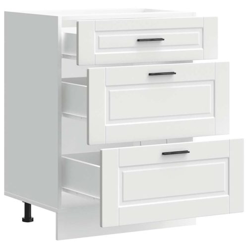  Porto fehér szerelt fa konyhai alapszekrény