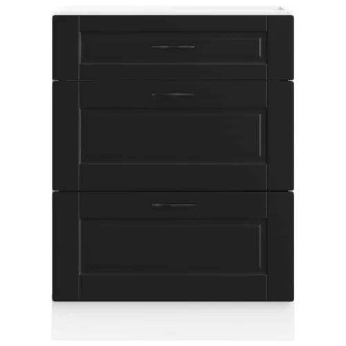  Porto fekete szerelt fa konyhai alapszekrény