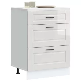  Porto magasfényű fehér szerelt fa konyhai alapszekrény