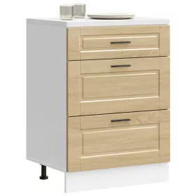    Porto sonoma tölgy színű szerelt fa konyhai alapszekrény