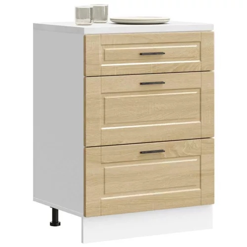  Porto sonoma tölgy színű szerelt fa konyhai alapszekrény