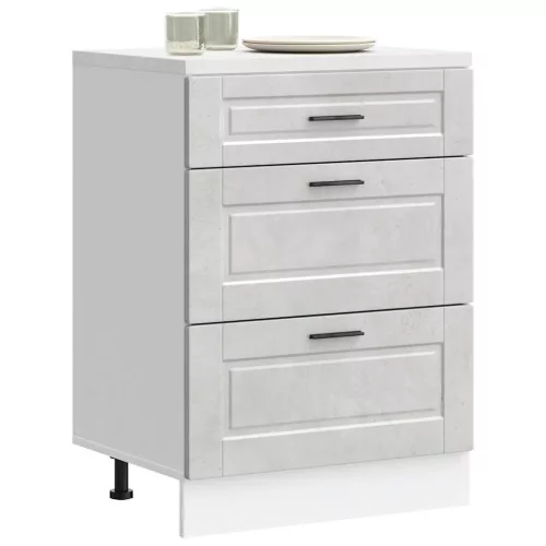  Porto betonszürke szerelt fa konyhai alapszekrény