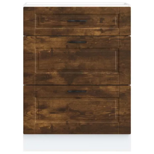  Porto füstös tölgy színű szerelt fa konyhai alapszekrény