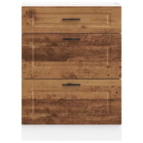  Porto antik fa színű szerelt fa konyhai alapszekrény