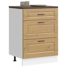    Porto kézműves tölgy színű szerelt fa konyhai alapszekrény