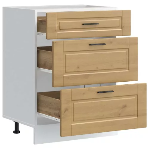  Porto kézműves tölgy színű szerelt fa konyhai alapszekrény