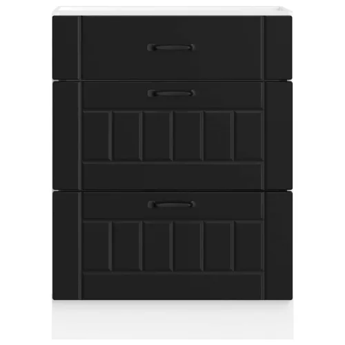  Konyhai alsó szekrény Lucca fekete szerelt fa