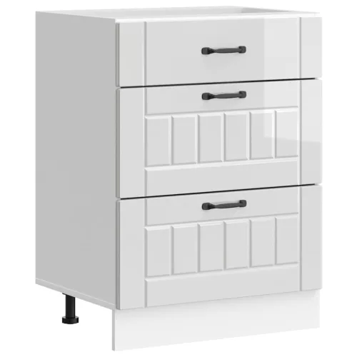  Konyhai alsó szekrény Lucca magasfényű fehér szerelt fa