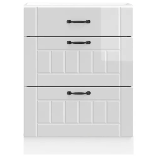  Konyhai alsó szekrény Lucca magasfényű fehér szerelt fa