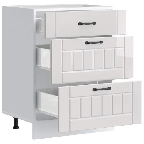  Konyhai alsó szekrény Lucca magasfényű fehér szerelt fa