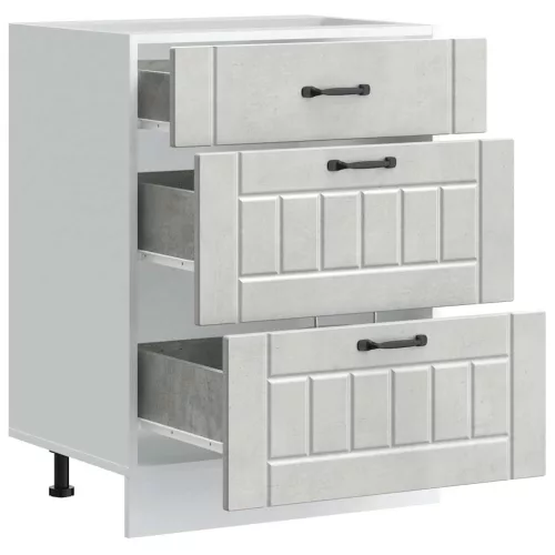  Konyhai alsó szekrény Lucca betonszürke szerelt fa