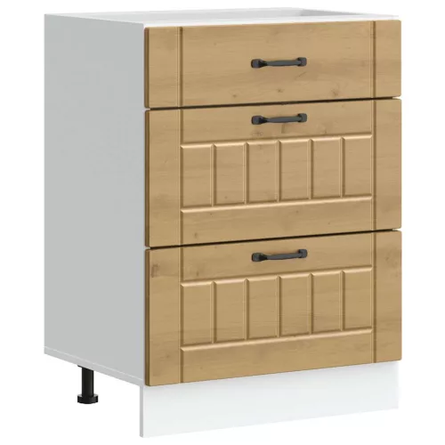  Konyhai alsó szekrény Lucca kézműves tölgy szerelt fa