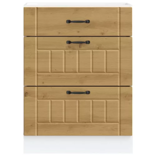  Konyhai alsó szekrény Lucca kézműves tölgy szerelt fa