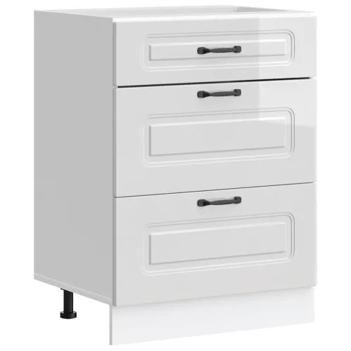  Konyhai alapszekrény Kalmar magasfényű fehér színű műfa