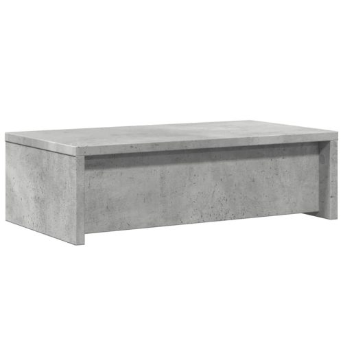  betonszürke szerelt fa monitorállvány fiókokkal 50 x 27 x 15 cm