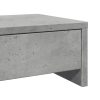  betonszürke szerelt fa monitorállvány fiókokkal 100x27x15 cm