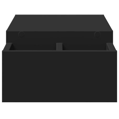  fekete szerelt fa monitorállvány tárolóval 70 x 27 x 15 cm