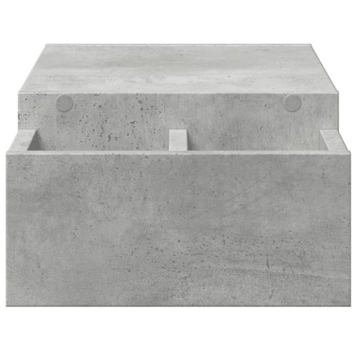  betonszürke szerelt fa monitorállvány tárolóval 70 x 27 x 15 cm