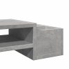  betonszürke szerelt fa monitorállvány tárolóval 100x27x15 cm