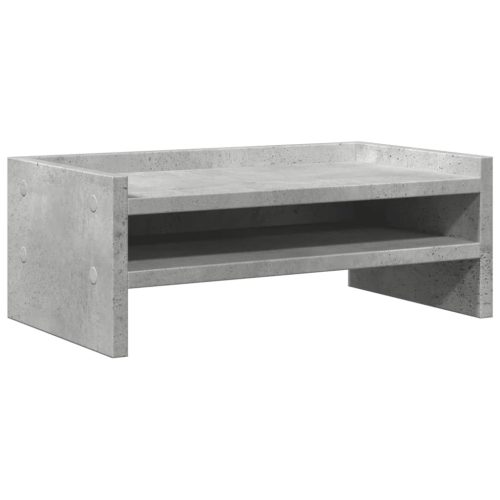  betonszürke szerelt fa monitorállvány 42 x 24 x 16 cm