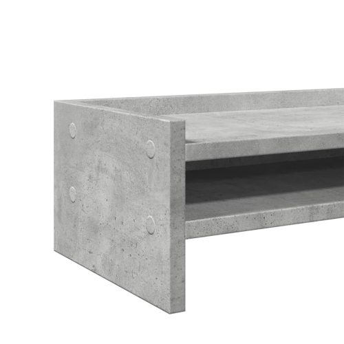  betonszürke szerelt fa monitorállvány 100 x 24 x 16 cm