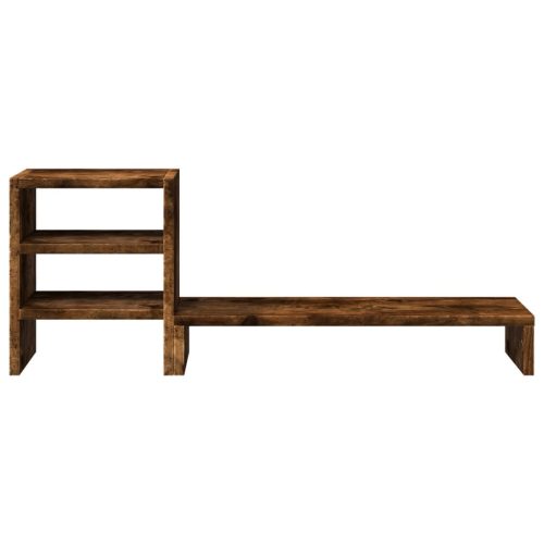  füstös tölgy szerelt fa monitorállvány asztali rendszerezővel