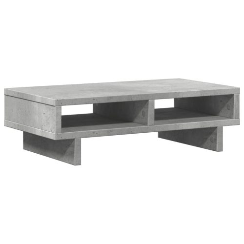  betonszürke szerelt fa monitorállvány 50 x 27 x 15 cm
