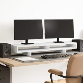  fehér szerelt fa monitorállvány 100 x 27 x 15 cm