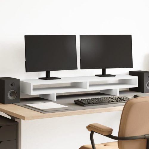  fehér szerelt fa monitorállvány 100 x 27 x 15 cm