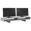  betonszürke szerelt fa monitorállvány 100 x 27 x 15 cm