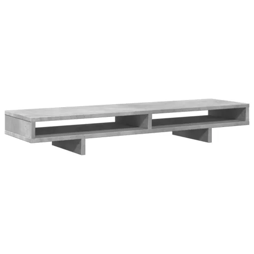  betonszürke szerelt fa monitorállvány 100 x 27 x 15 cm