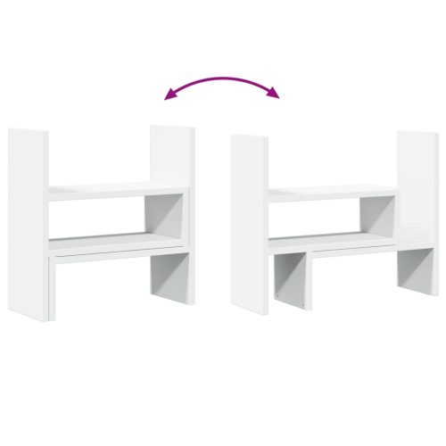  fehér szerelt fa állítható íróasztal-szervező 40 x 17 x 41 cm