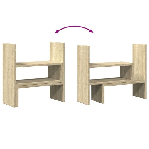  sonoma tölgy szerelt fa állítható asztali szervező 40x17x41 cm